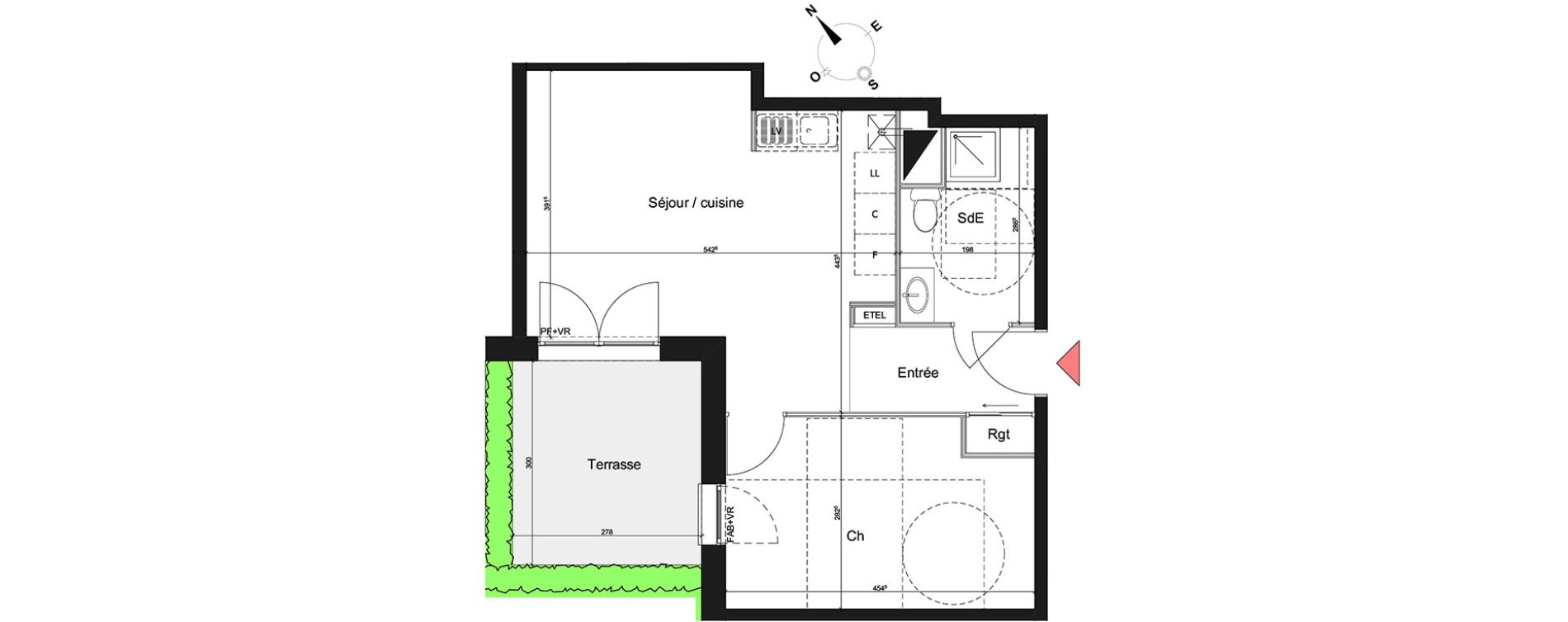 Appartement T2 de 42,83 m2 &agrave; Bihorel Centre