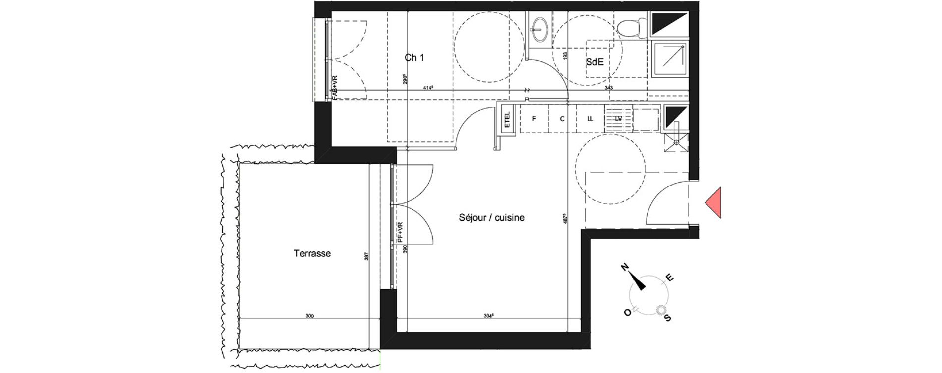 Appartement T2 de 40,13 m2 &agrave; Bihorel Centre