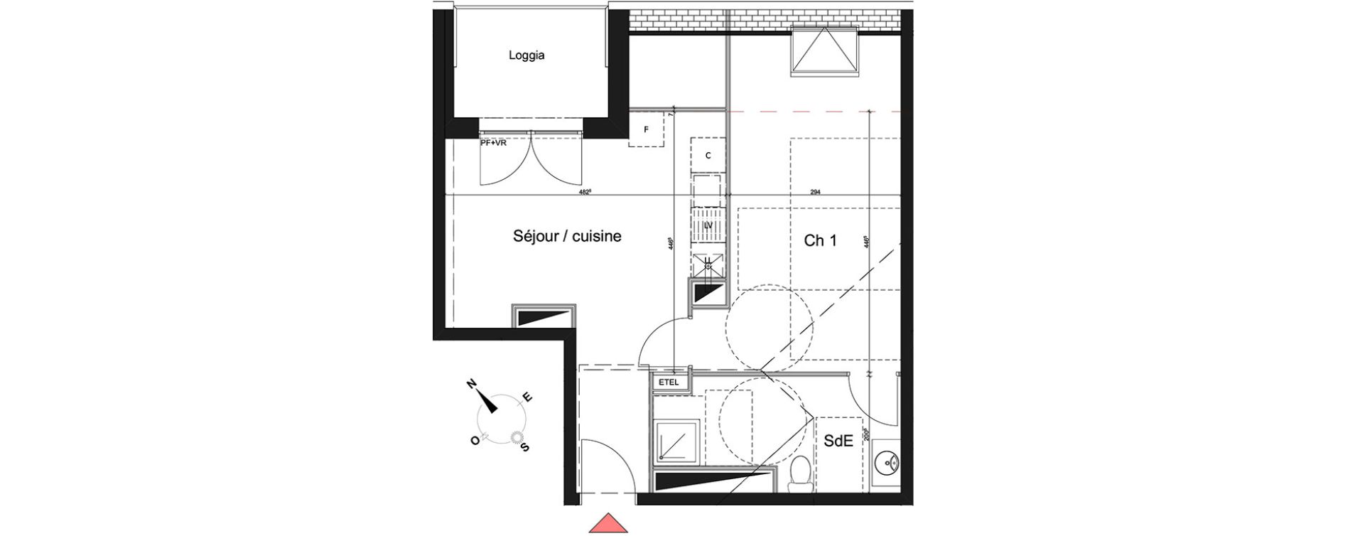 Appartement T2 de 40,86 m2 &agrave; Bihorel Centre