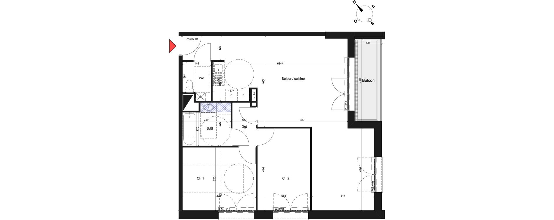 Appartement T3 de 76,43 m2 &agrave; Bihorel Centre