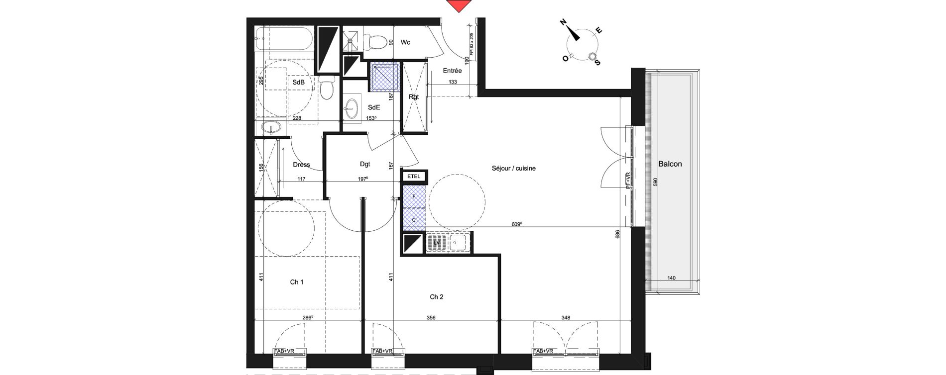 Appartement T3 de 75,94 m2 &agrave; Bihorel Centre