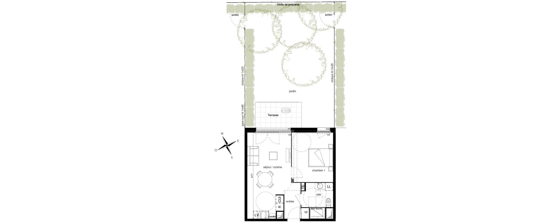 Appartement T2 de 42,86 m2 &agrave; Bois-Guillaume Centre