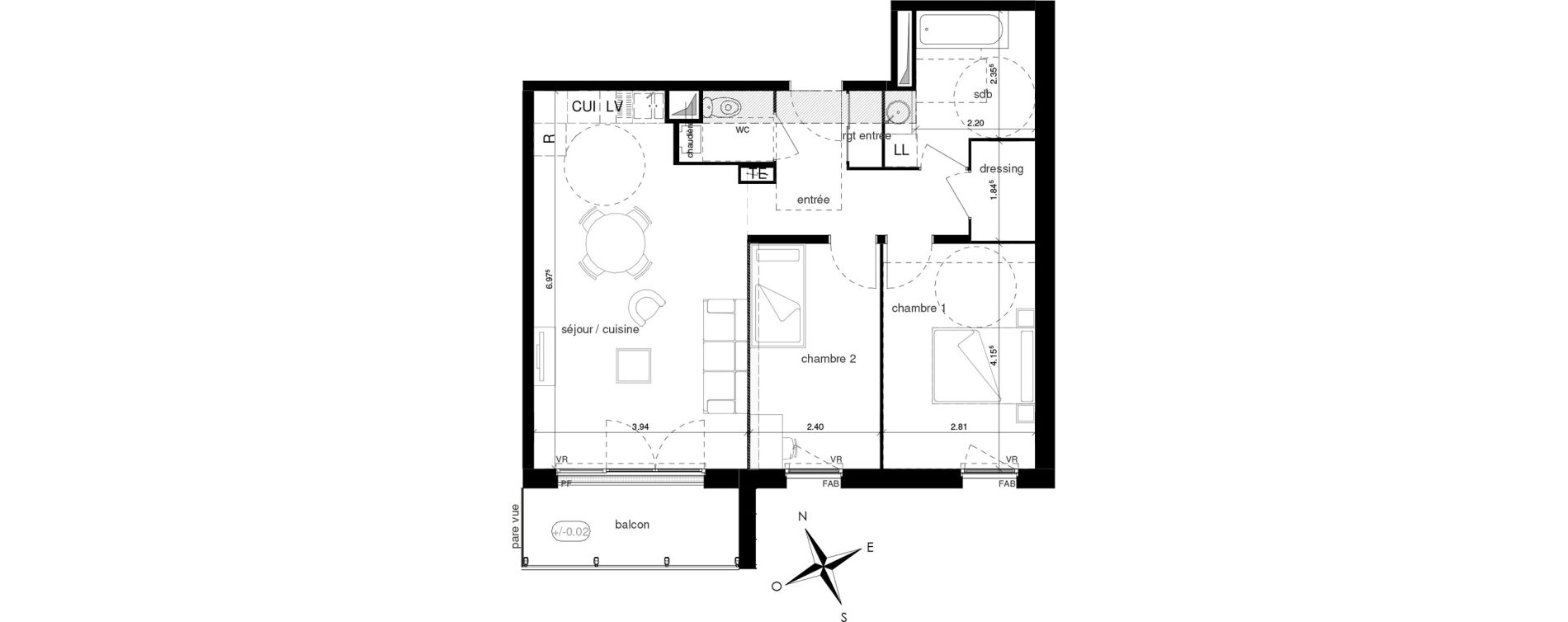 Appartement T3 de 65,32 m2 &agrave; Bois-Guillaume Centre