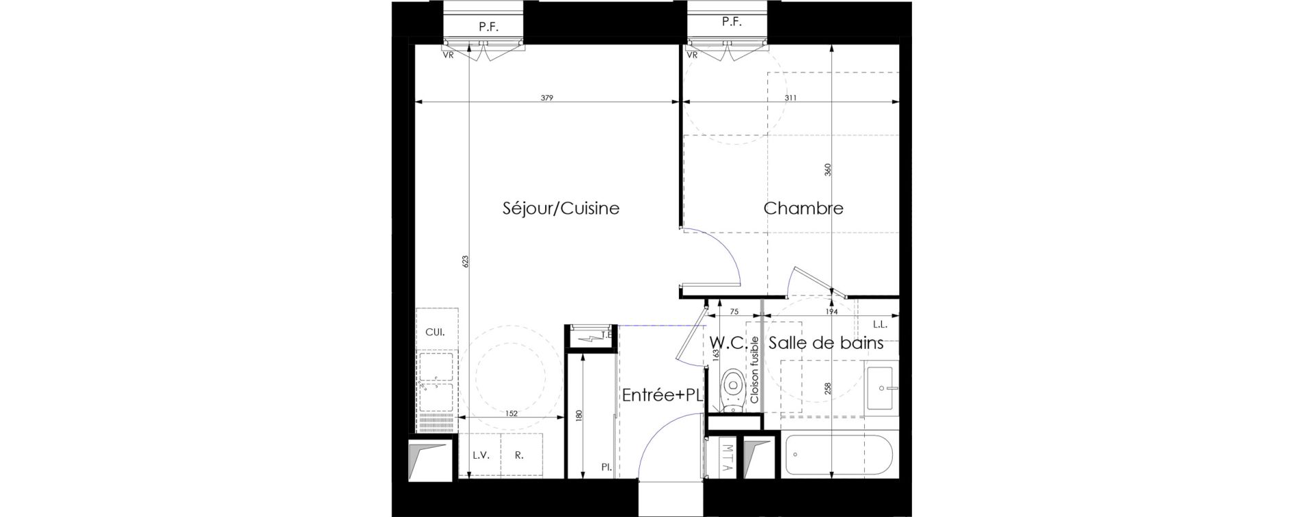 Appartement T2 de 41,03 m2 &agrave; Bois-Guillaume Rue herbeuse