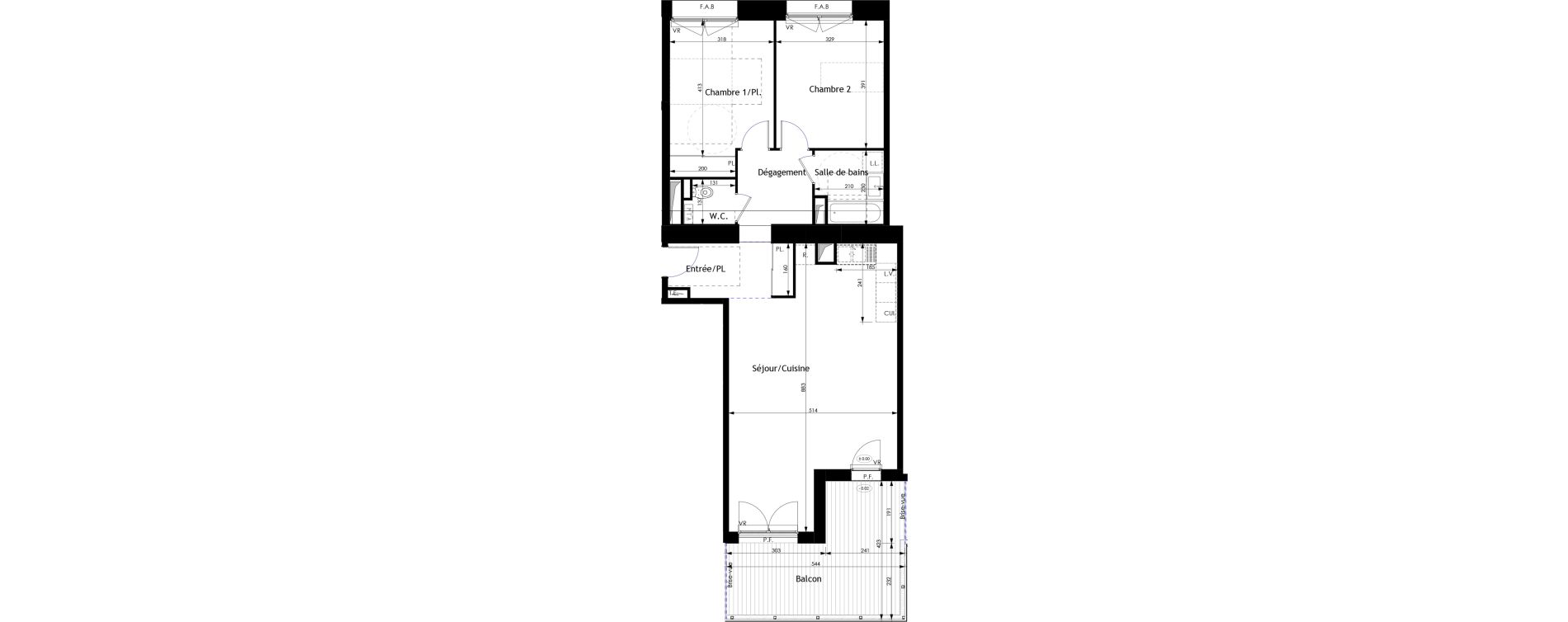 Appartement T3 de 81,35 m2 &agrave; Bois-Guillaume Rue herbeuse