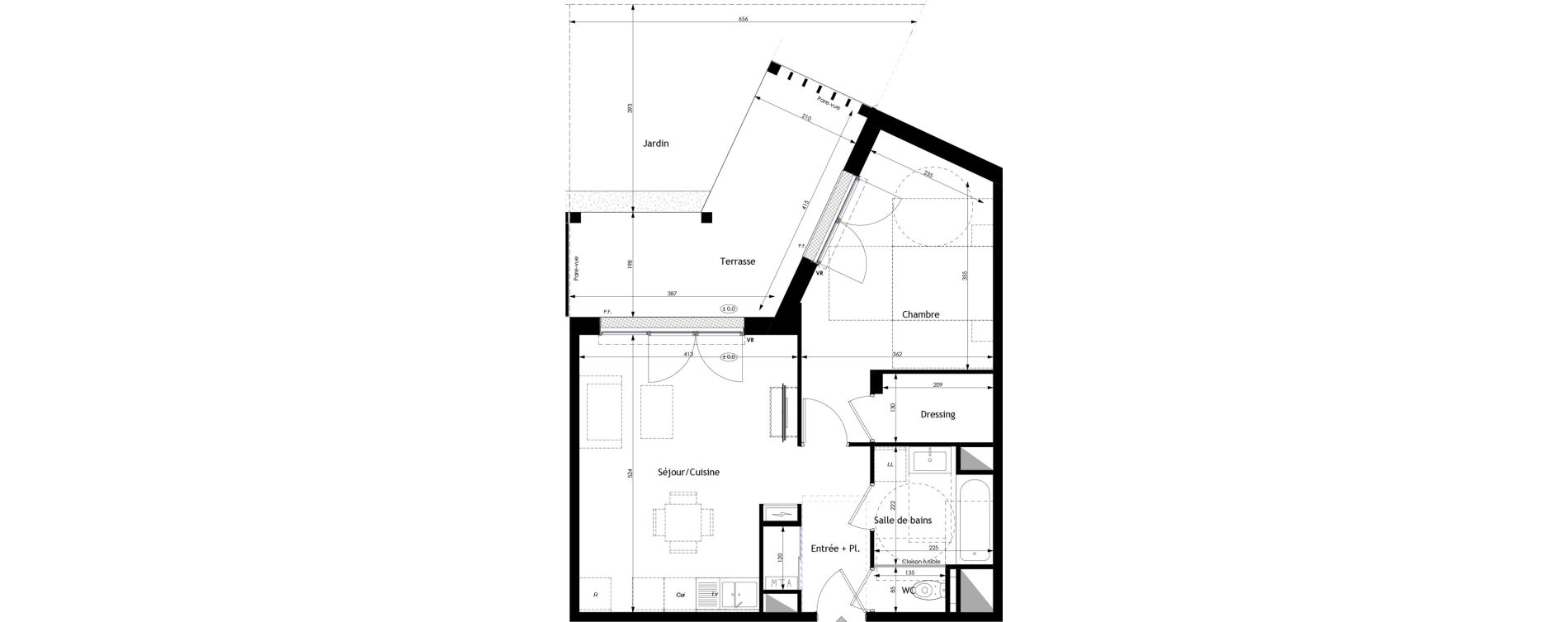 Appartement T2 de 48,62 m2 &agrave; Bois-Guillaume Rue herbeuse