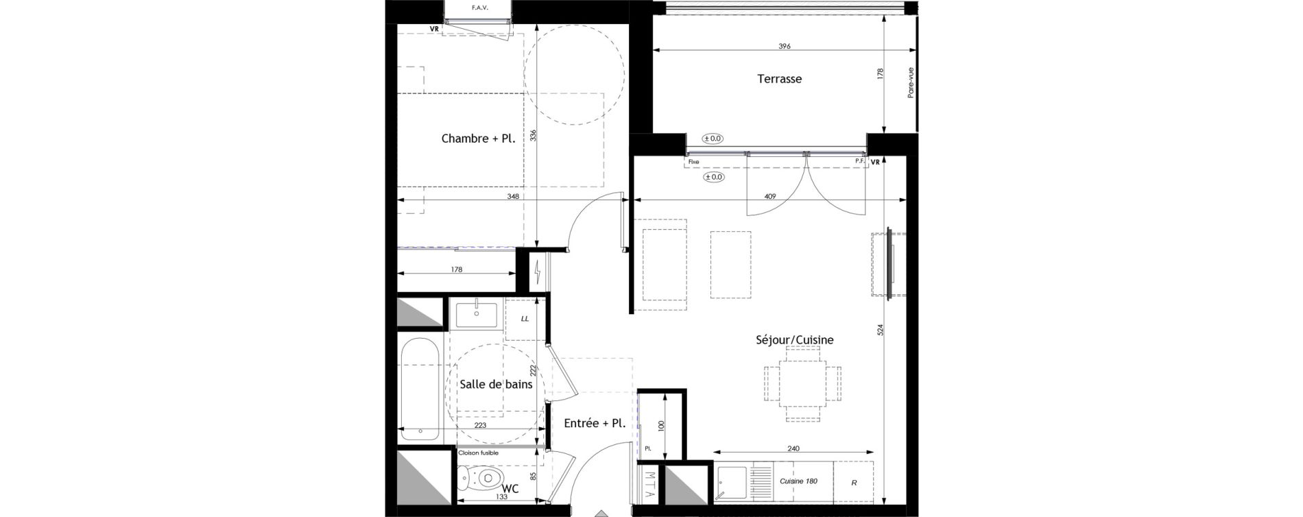 Appartement T2 de 43,77 m2 &agrave; Bois-Guillaume Rue herbeuse