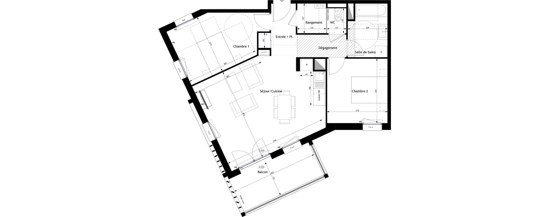 Appartement T3 de 69,71 m2 &agrave; Bois-Guillaume Rue herbeuse