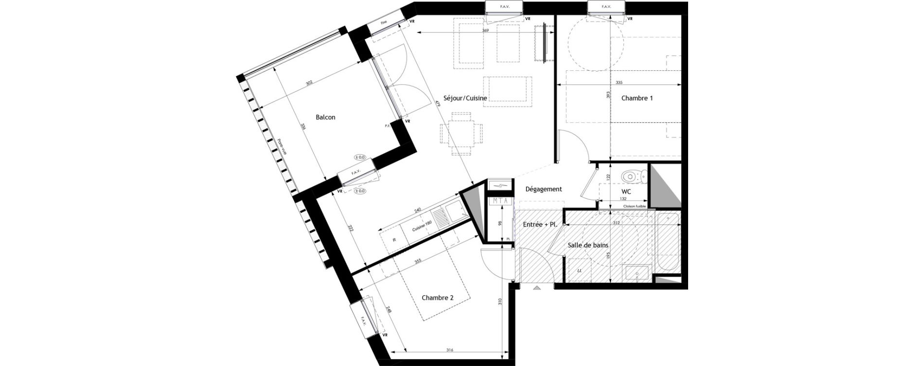 Appartement T3 de 64,33 m2 &agrave; Bois-Guillaume Rue herbeuse