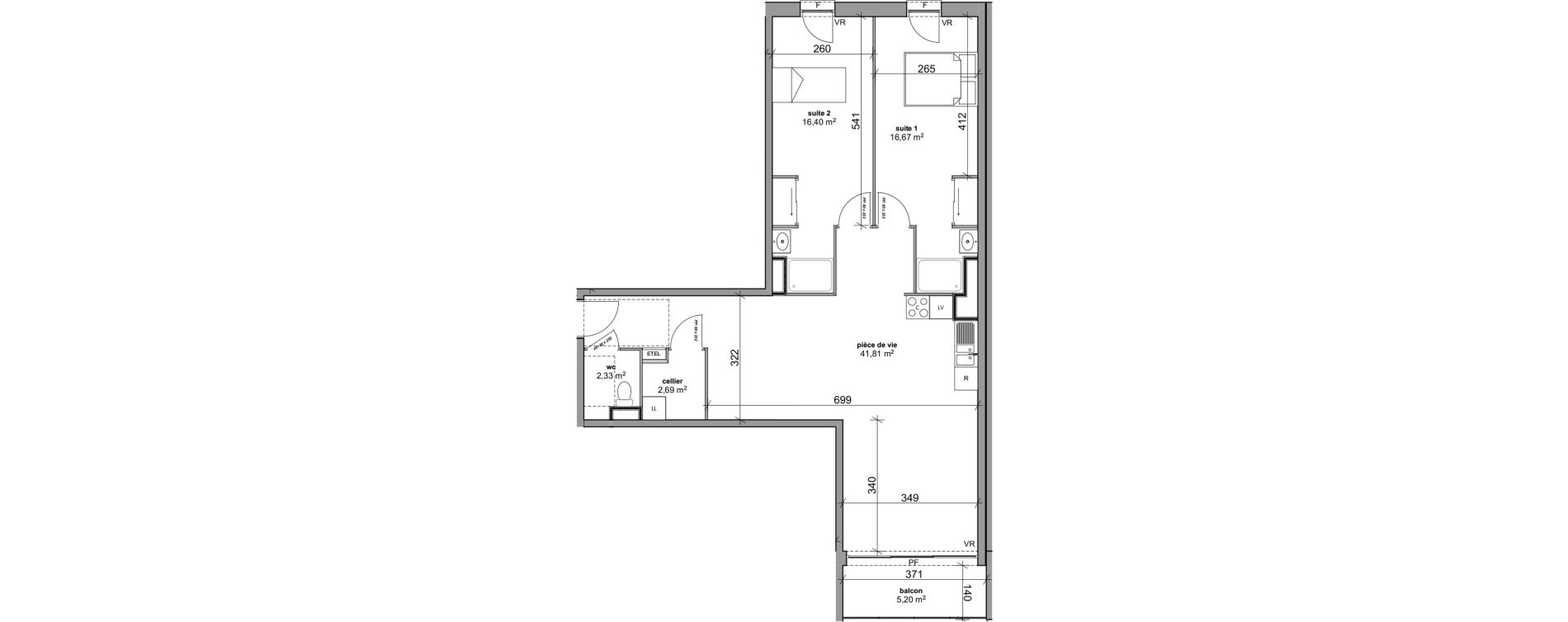 Appartement T3 de 79,90 m2 &agrave; Bois-Guillaume Rue herbeuse