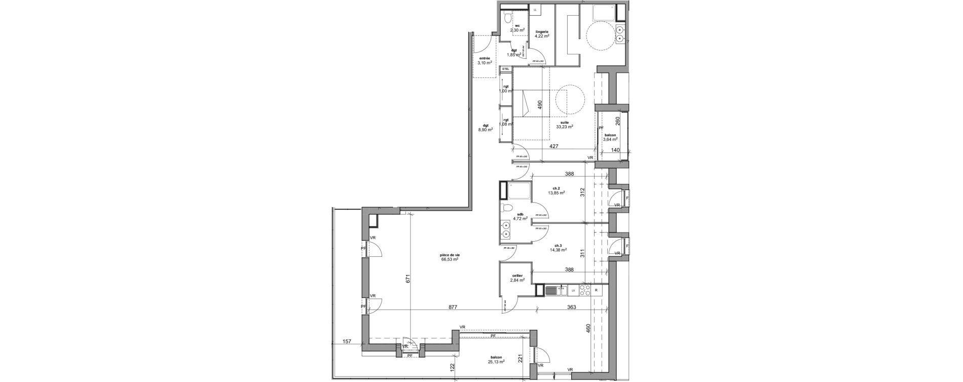 Appartement T4 de 161,64 m2 &agrave; Bois-Guillaume Rue herbeuse
