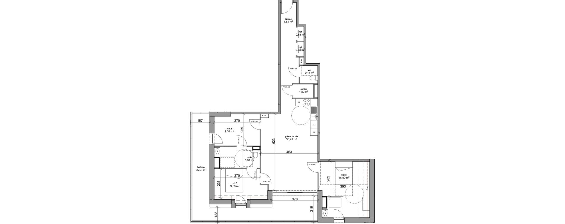 Appartement T4 de 89,29 m2 &agrave; Bois-Guillaume Rue herbeuse