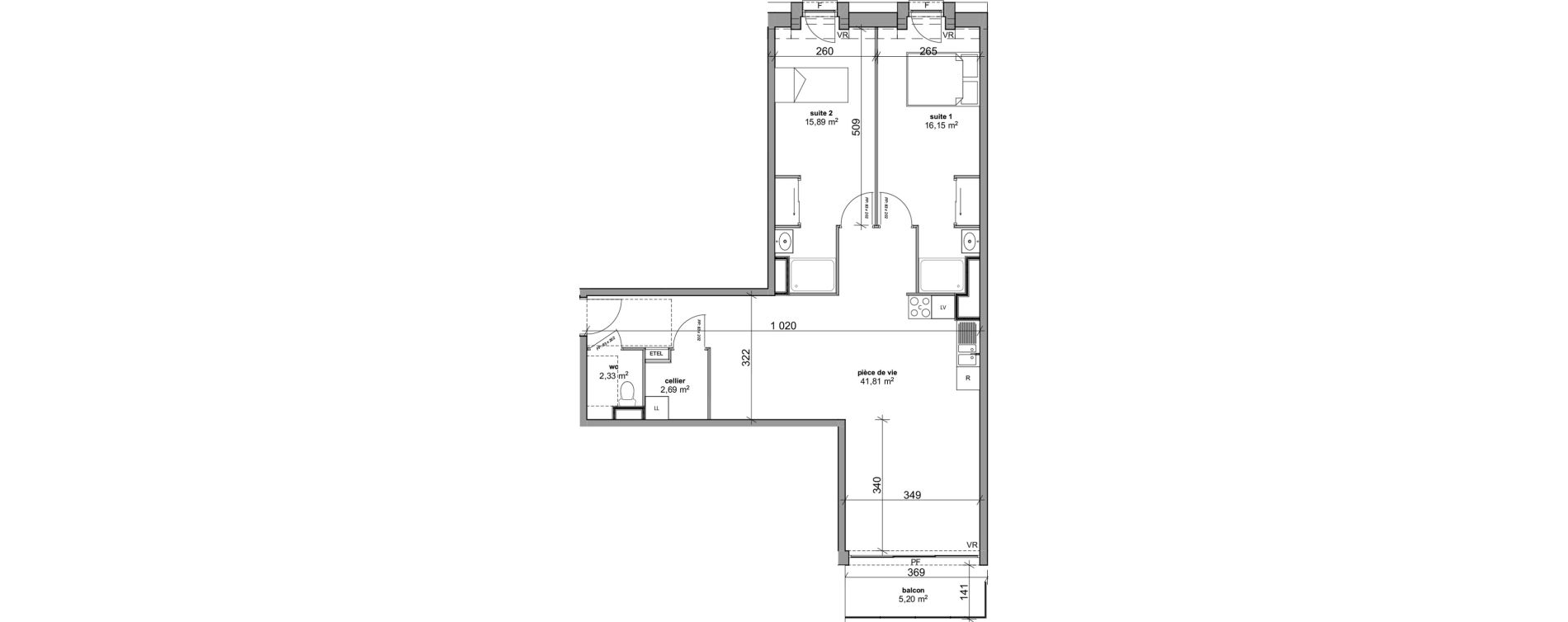 Appartement T3 de 78,87 m2 &agrave; Bois-Guillaume Rue herbeuse