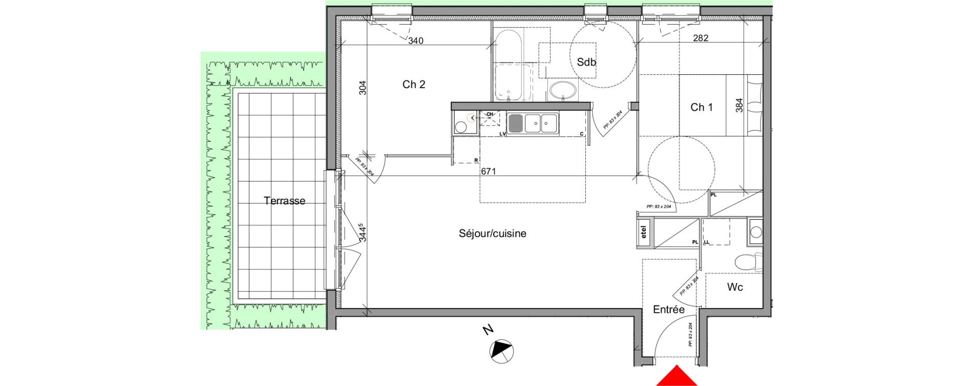 Appartement T3 de 61,57 m2 &agrave; Bois-Guillaume Centre