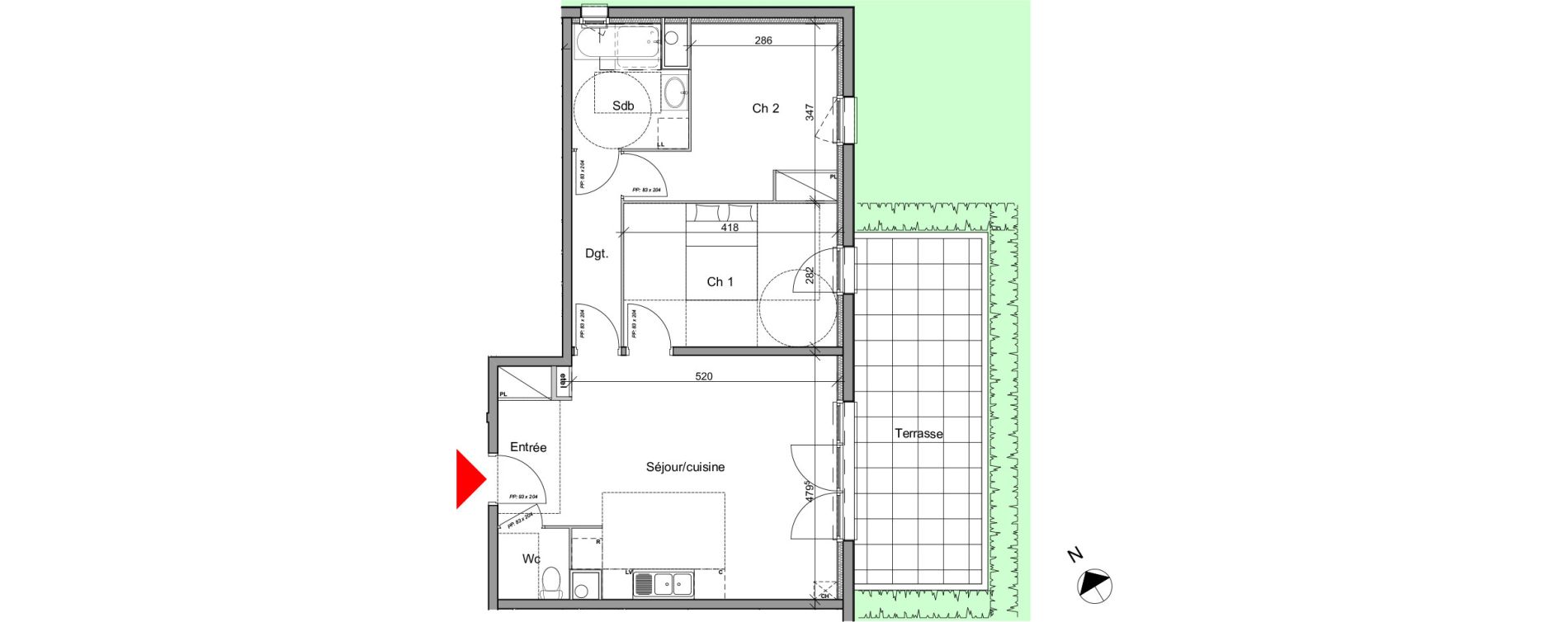 Appartement T3 de 62,60 m2 à Bois-Guillaume Centre