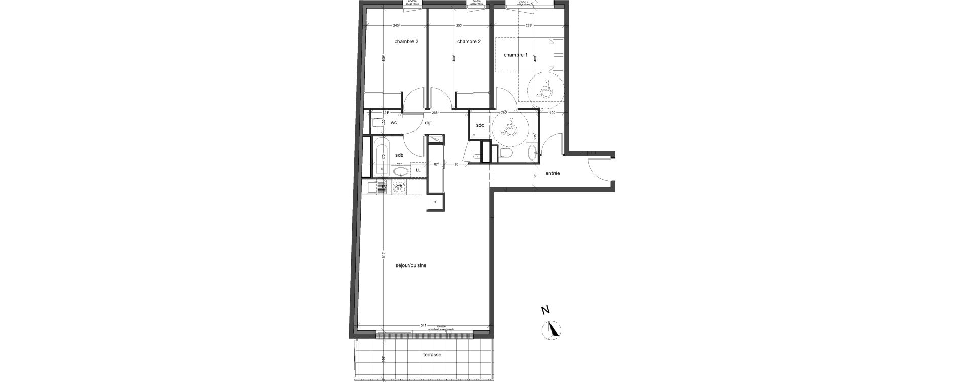 Appartement T4 de 88,98 m2 &agrave; Bois-Guillaume Centre