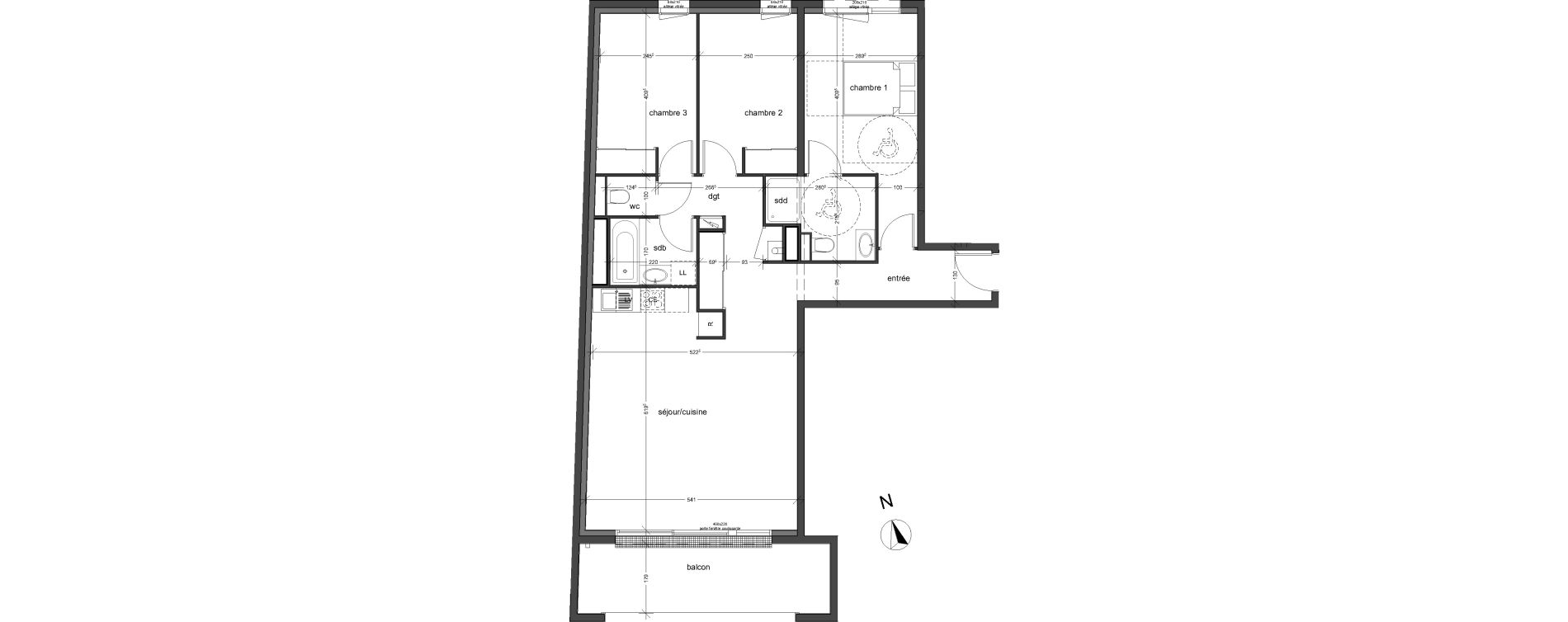 Appartement T4 de 88,98 m2 &agrave; Bois-Guillaume Centre