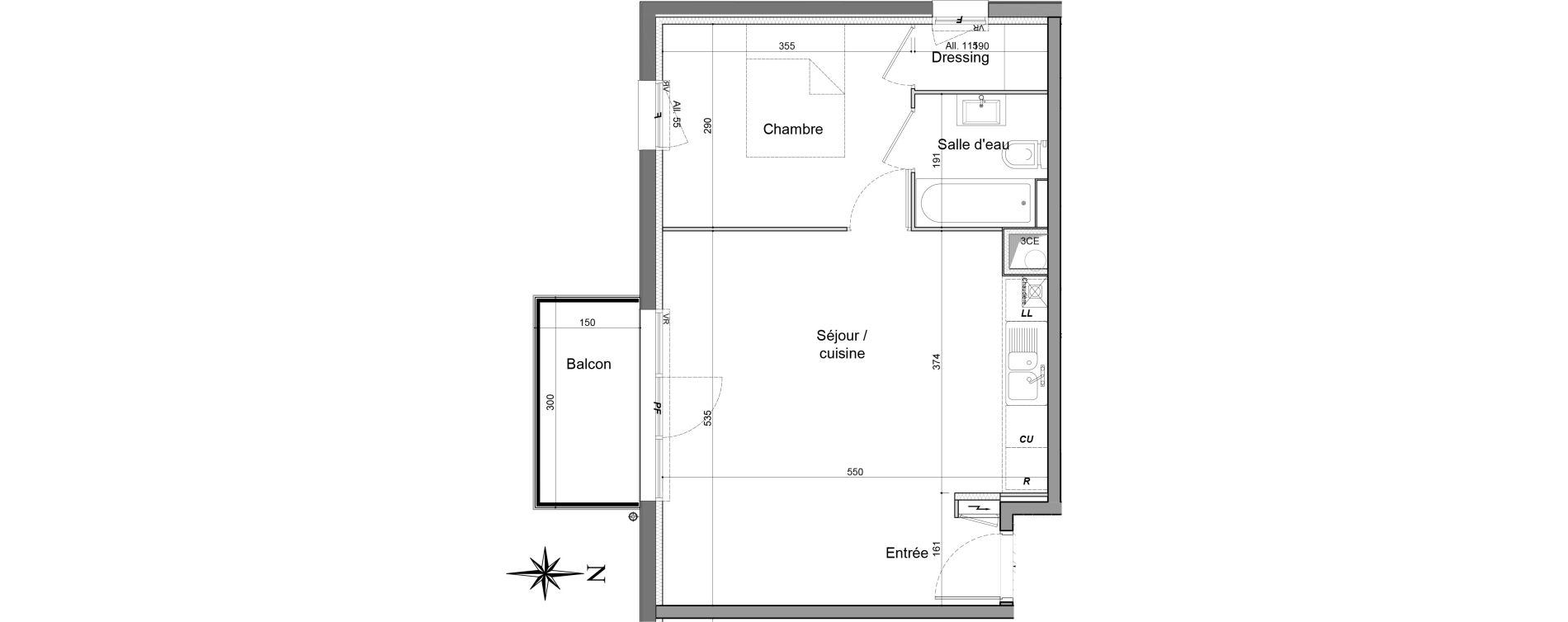 Appartement T2 de 43,10 m2 &agrave; Canteleu Centre