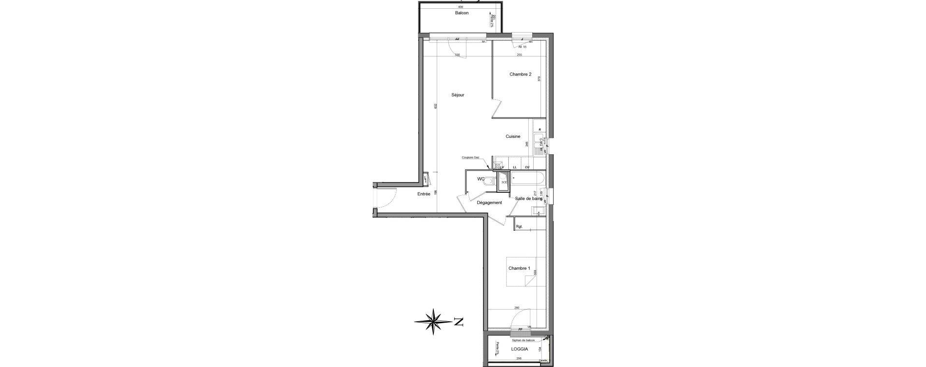 Appartement T3 de 65,00 m2 &agrave; Canteleu Centre