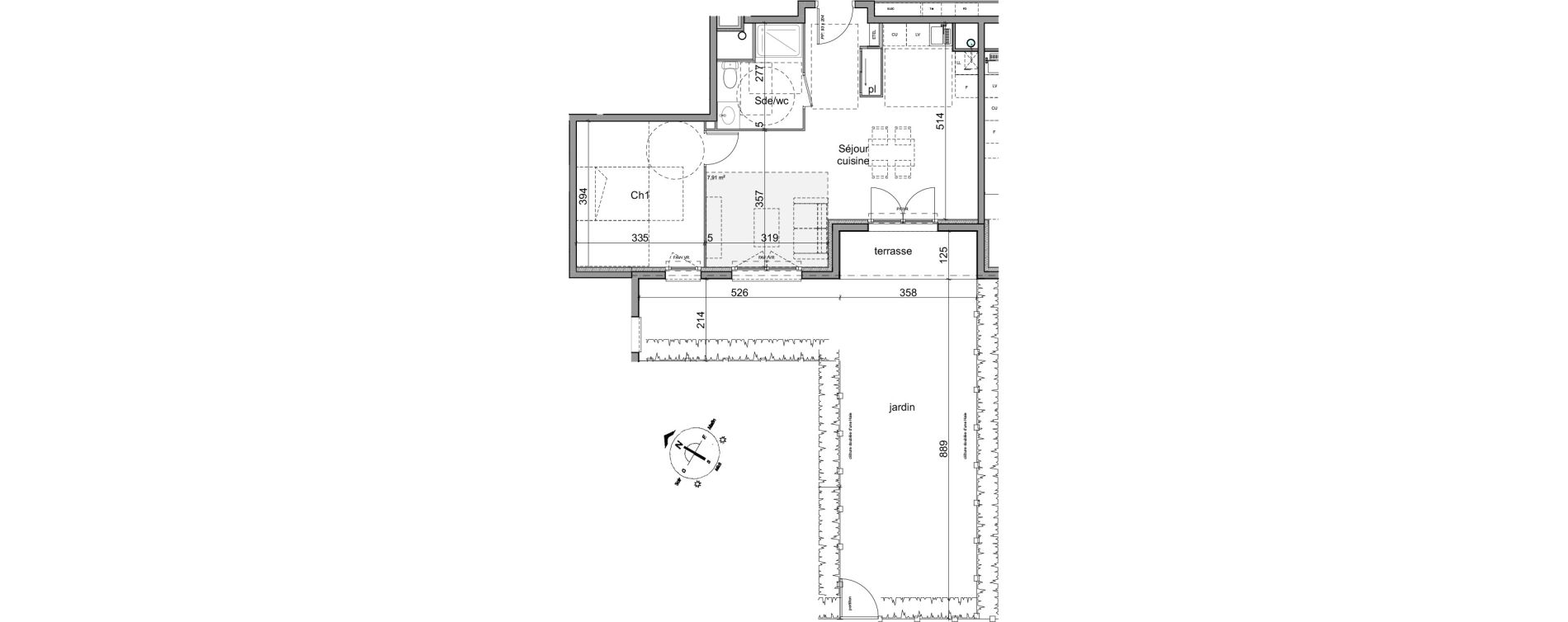 Appartement T3 de 51,07 m2 &agrave; Cl&eacute;on Centre