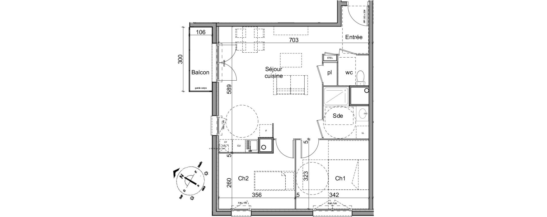 Maison T3 de 58,91 m2 &agrave; Cl&eacute;on Centre