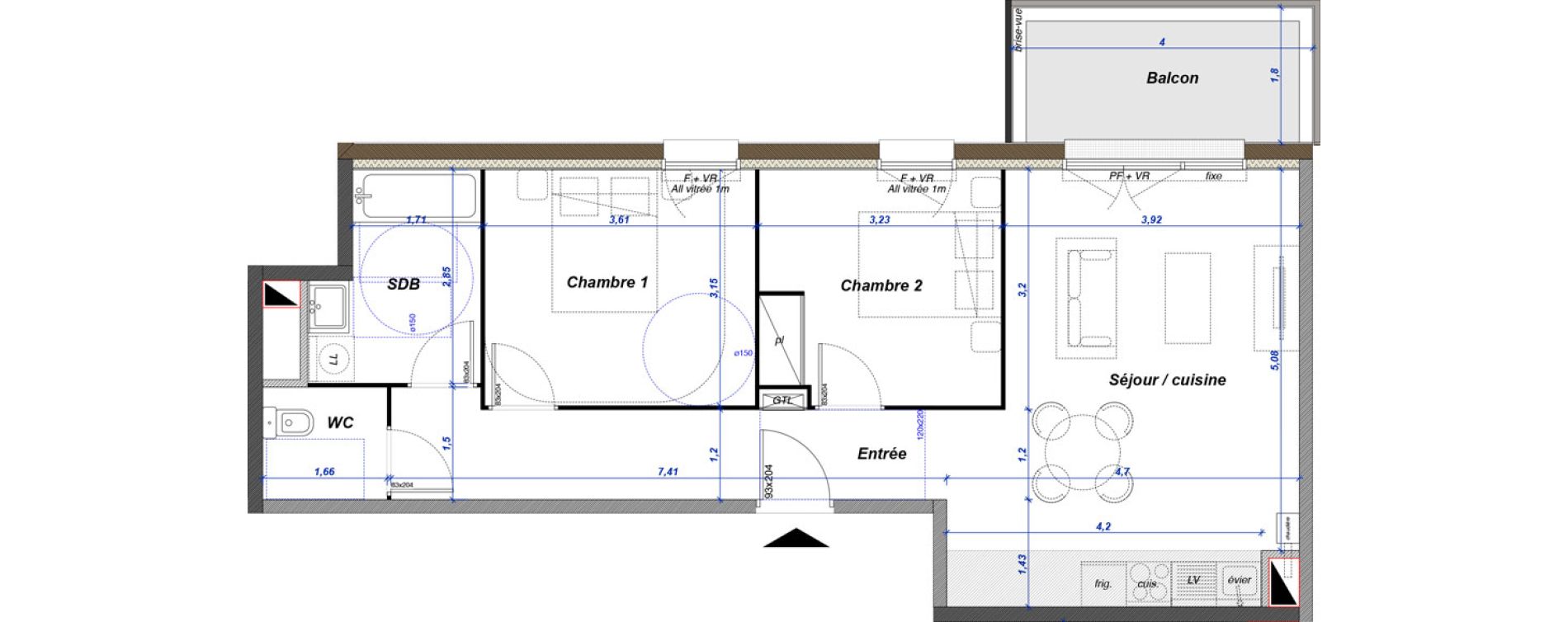 Appartement T3 de 63,40 m2 &agrave; Criel-Sur-Mer Centre