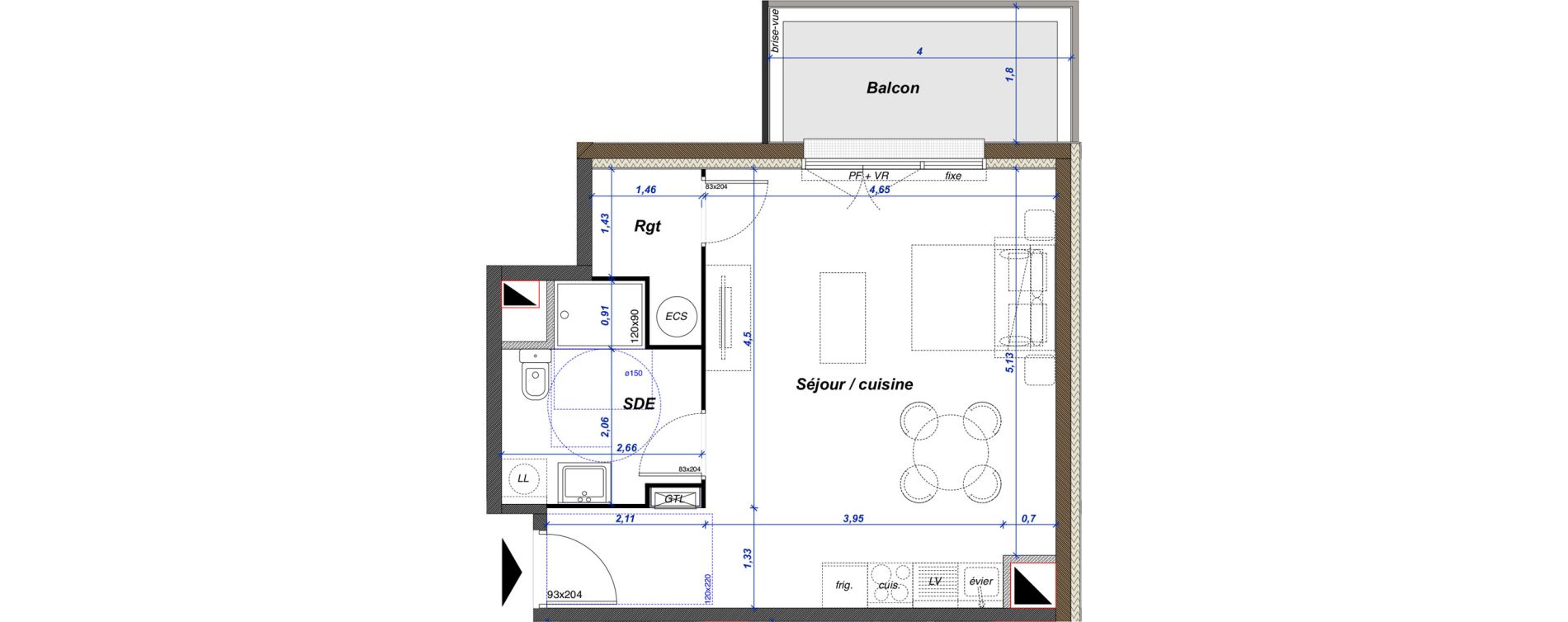 Appartement T1 de 38,50 m2 &agrave; Criel-Sur-Mer Centre