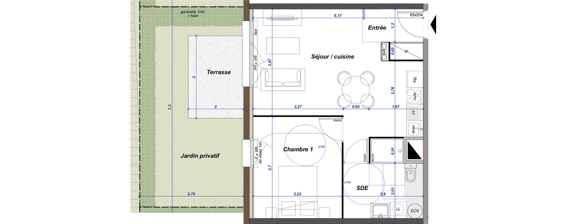 Appartement T2 de 45,50 m2 &agrave; Criel-Sur-Mer Centre