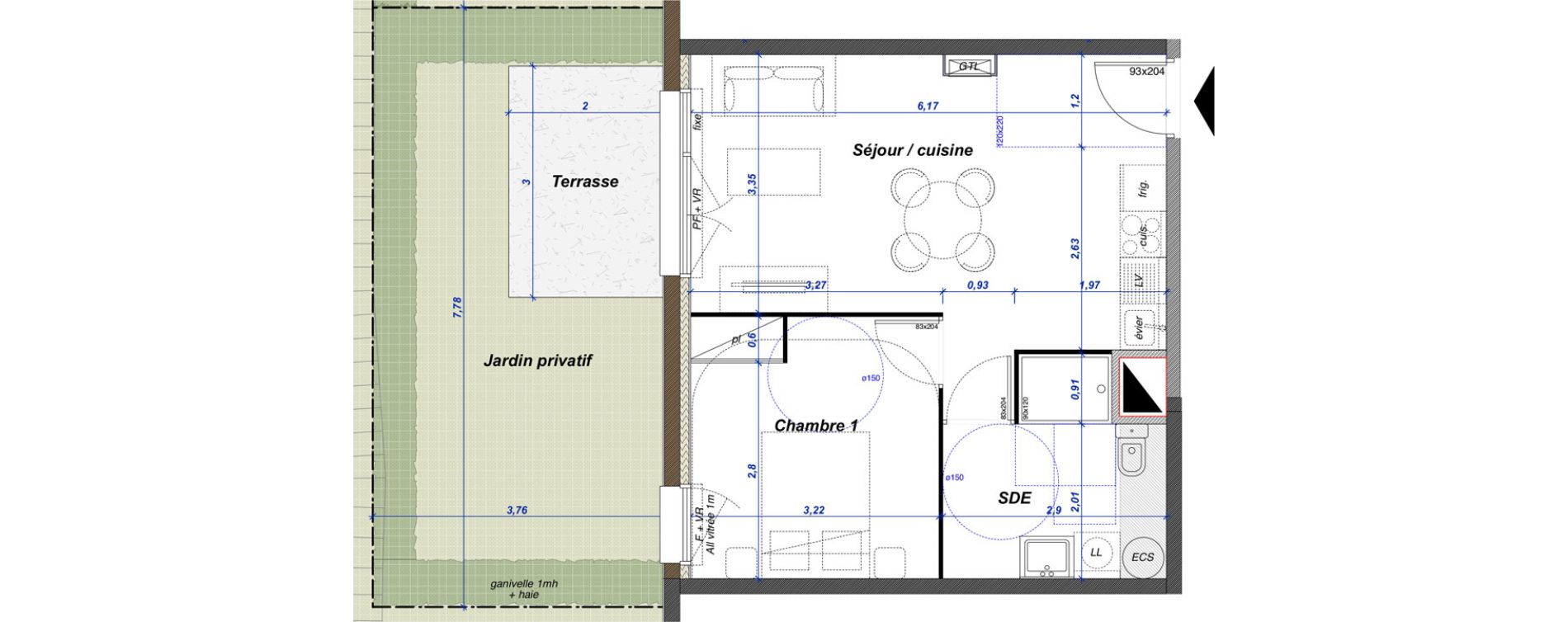 Appartement T2 de 40,50 m2 &agrave; Criel-Sur-Mer Centre