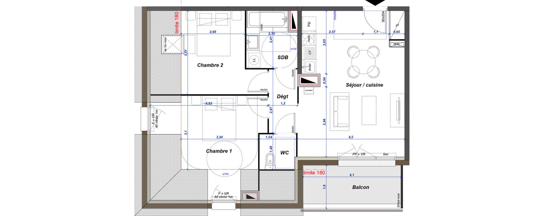 Appartement T3 de 61,20 m2 &agrave; Criel-Sur-Mer Centre