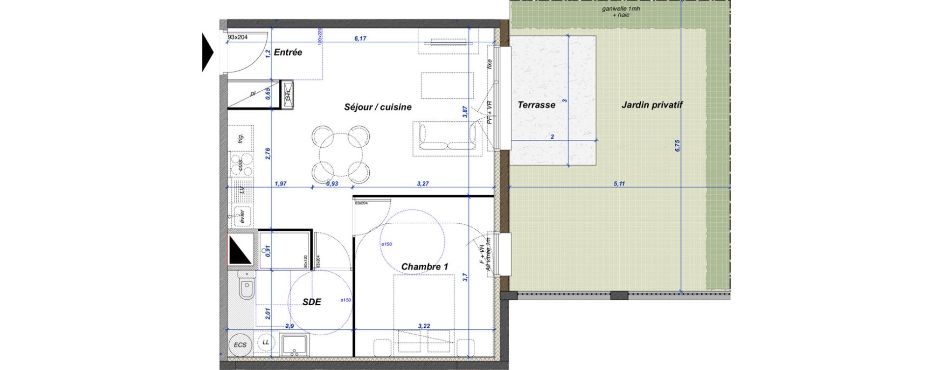 Appartement T2 de 45,50 m2 &agrave; Criel-Sur-Mer Centre