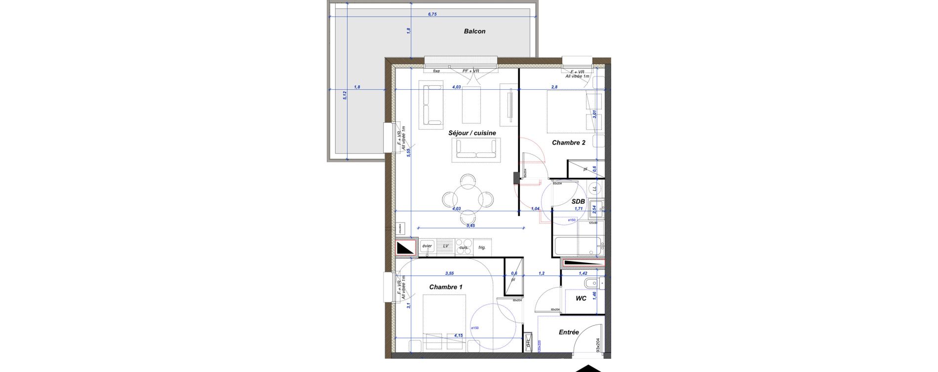 Appartement T3 de 61,80 m2 &agrave; Criel-Sur-Mer Centre