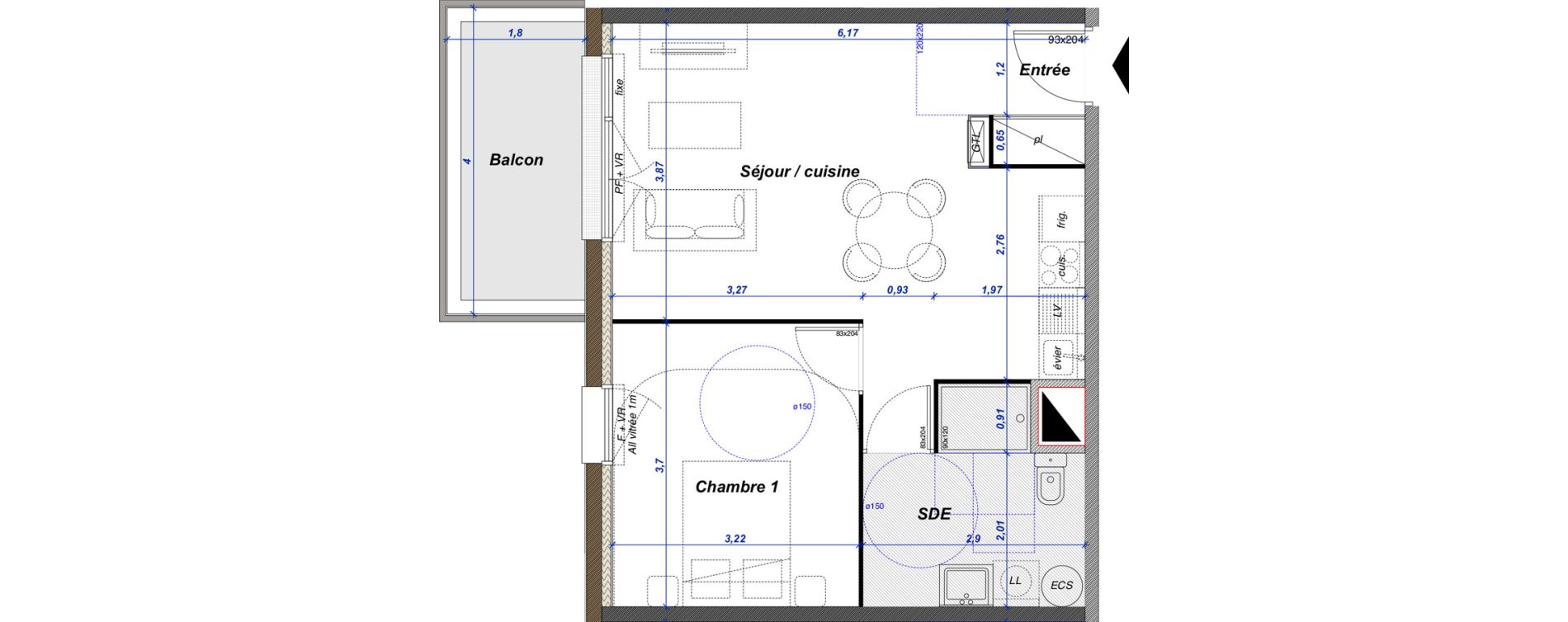 Appartement T2 de 45,50 m2 &agrave; Criel-Sur-Mer Centre