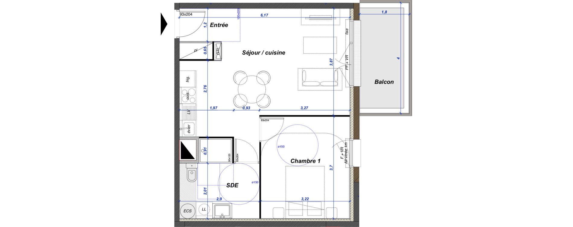 Appartement T2 de 45,50 m2 &agrave; Criel-Sur-Mer Centre