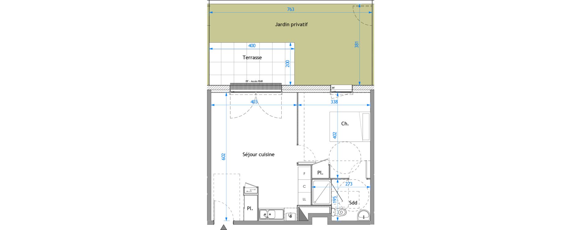 Appartement T2 de 42,92 m2 &agrave; Darn&eacute;tal Carville