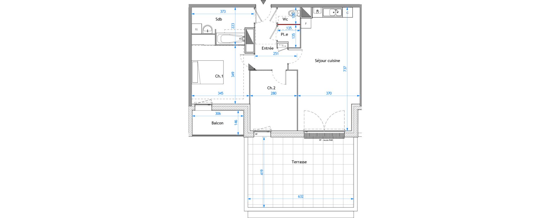 Appartement T3 de 64,84 m2 &agrave; Darn&eacute;tal Carville