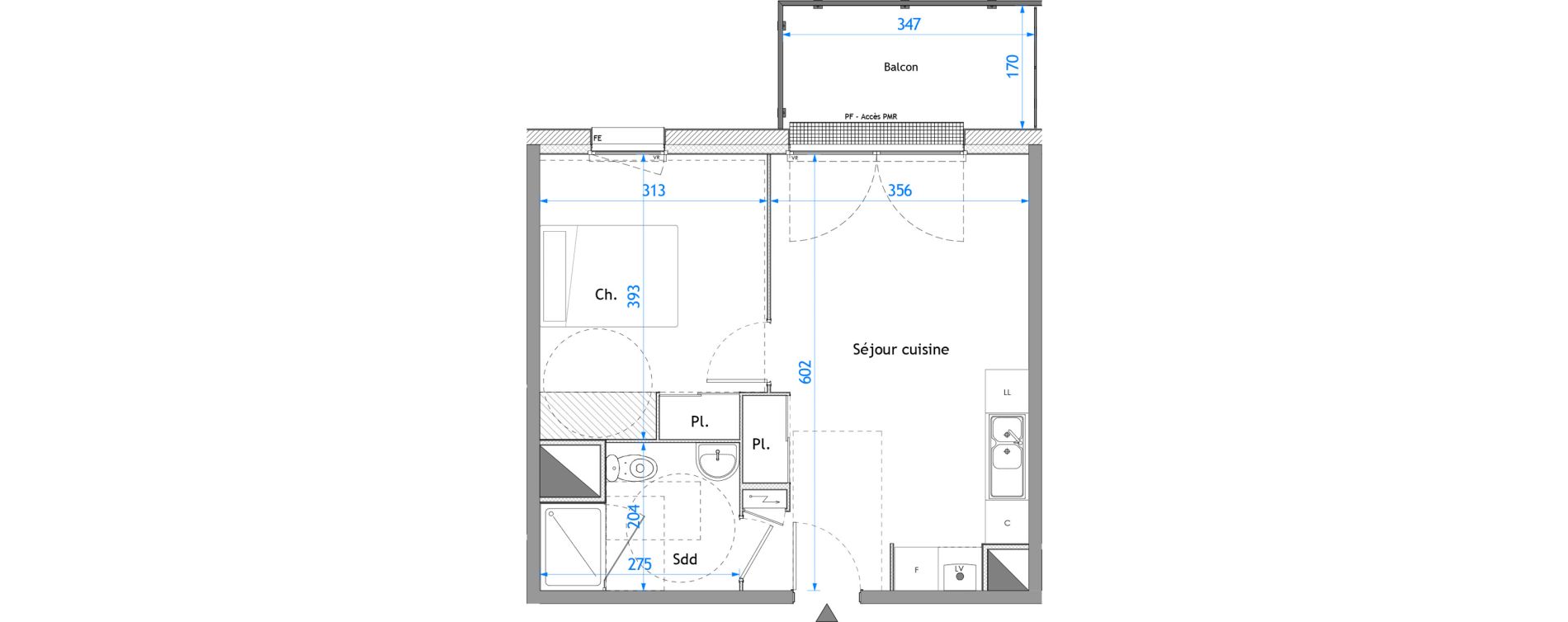 Appartement T2 de 38,62 m2 &agrave; Darn&eacute;tal Carville