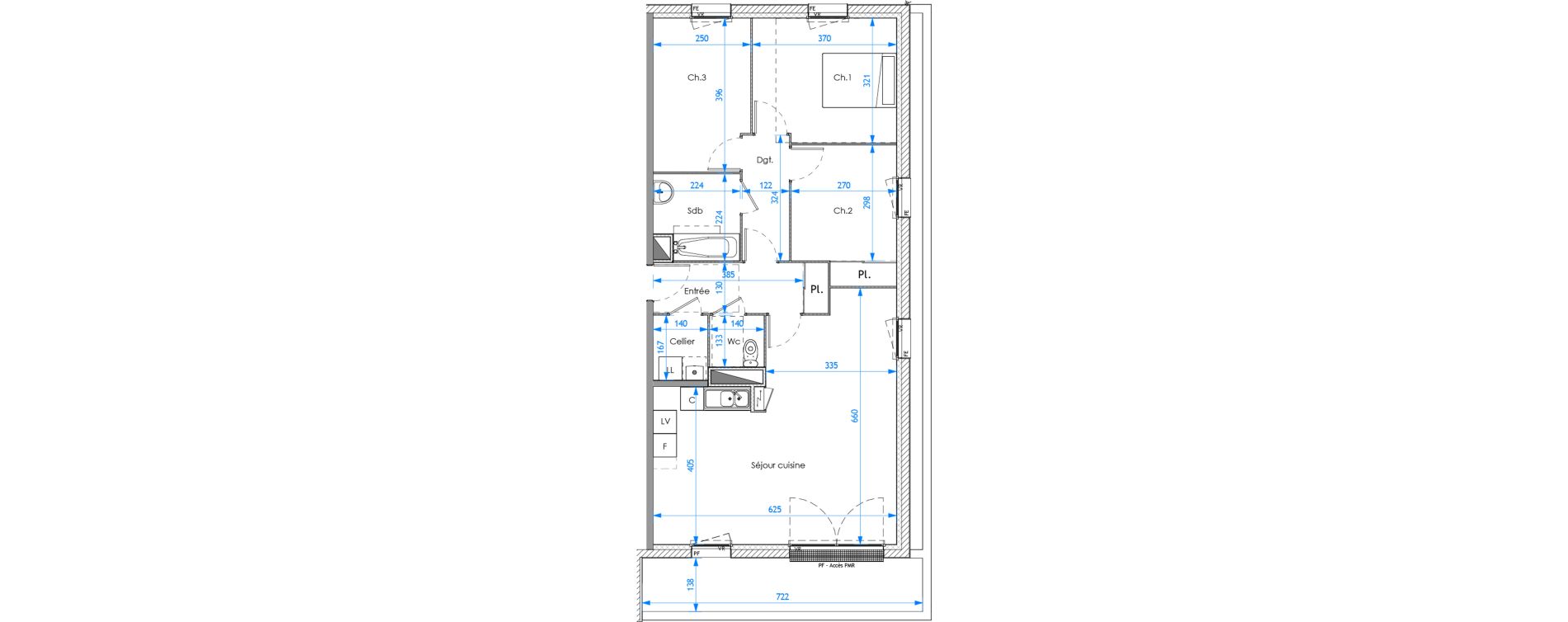 Appartement T4 de 81,51 m2 &agrave; Darn&eacute;tal Carville