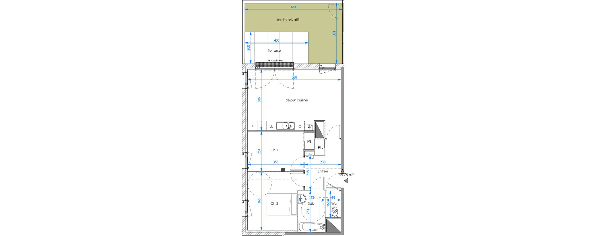 Appartement T3 de 56,77 m2 &agrave; Darn&eacute;tal Carville