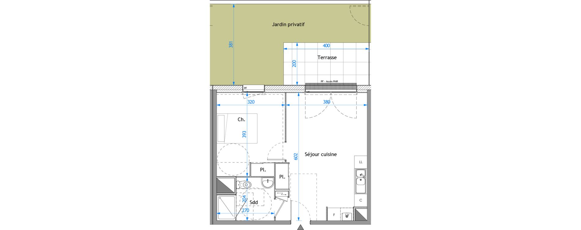 Appartement T2 de 40,48 m2 &agrave; Darn&eacute;tal Carville