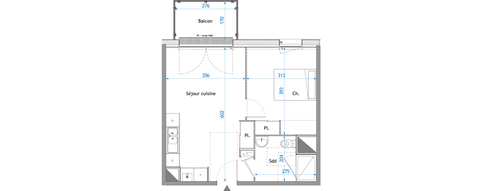 Appartement T2 de 38,62 m2 &agrave; Darn&eacute;tal Carville