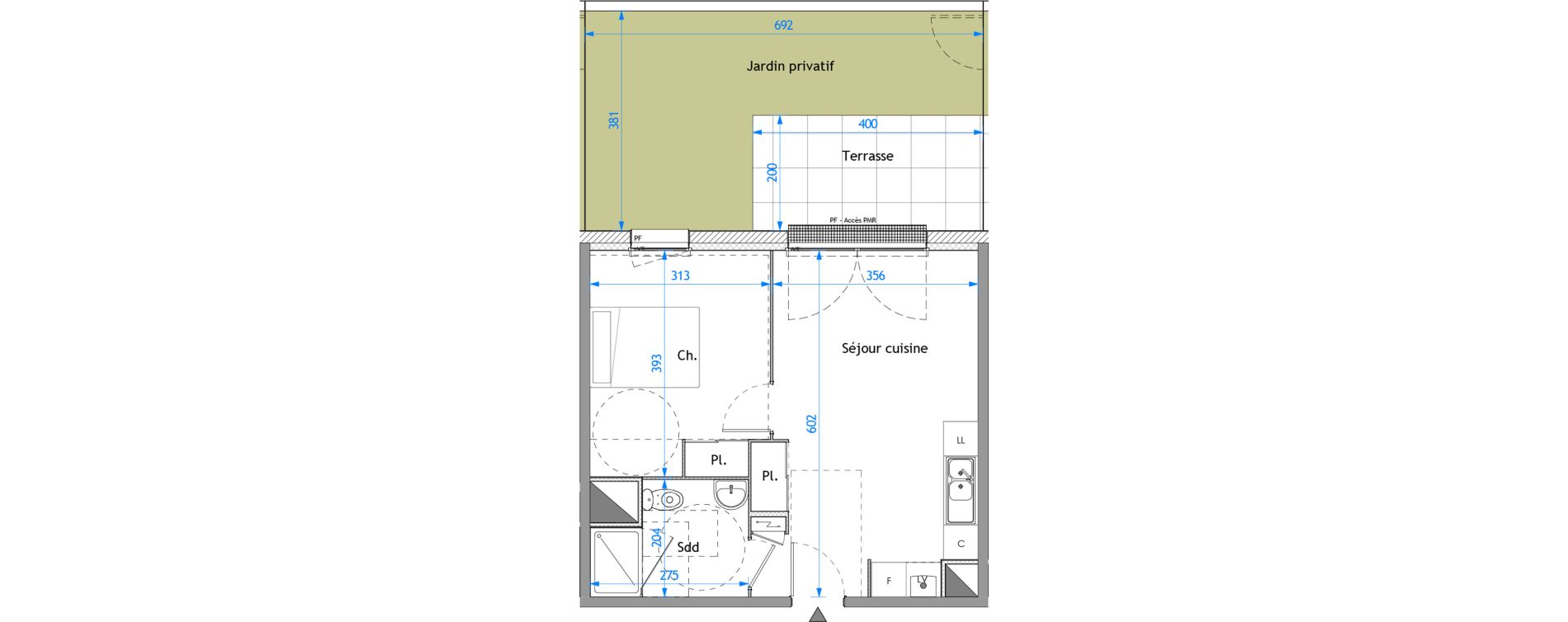 Appartement T2 de 38,62 m2 &agrave; Darn&eacute;tal Carville