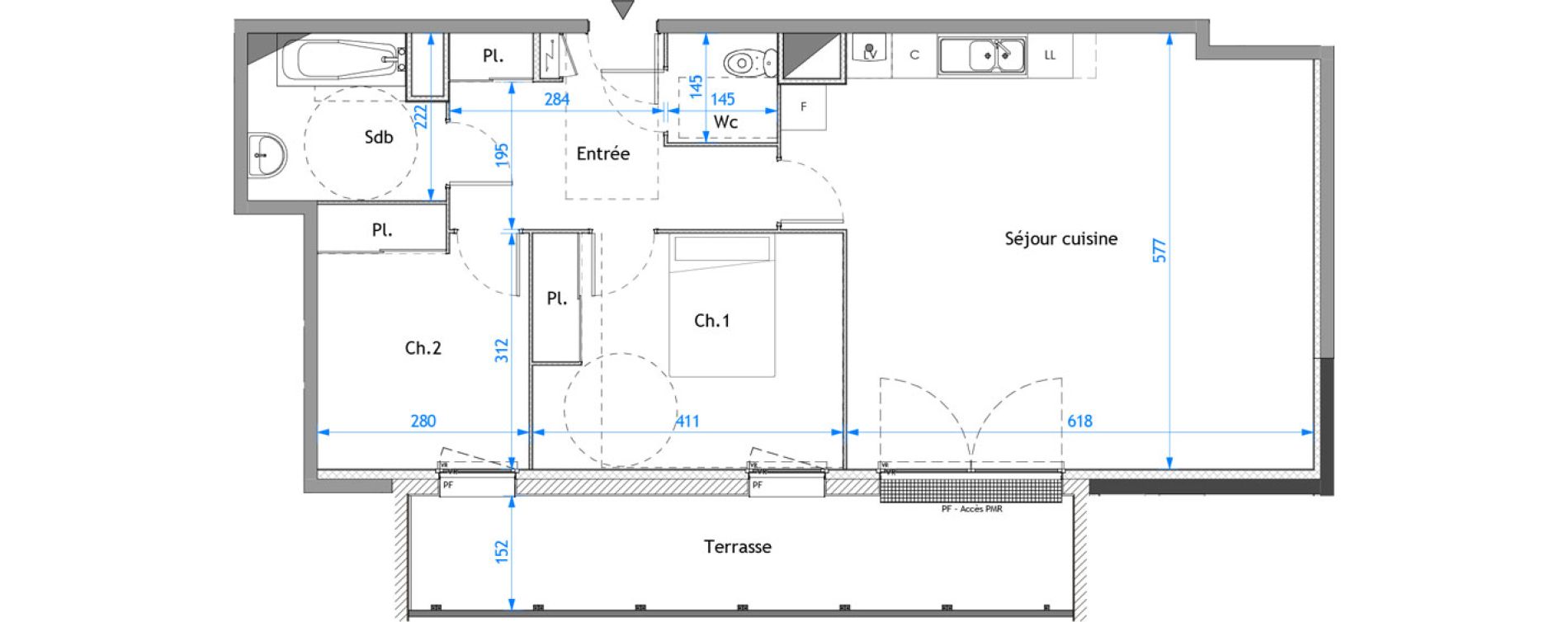 Appartement T3 de 75,18 m2 &agrave; Darn&eacute;tal Carville