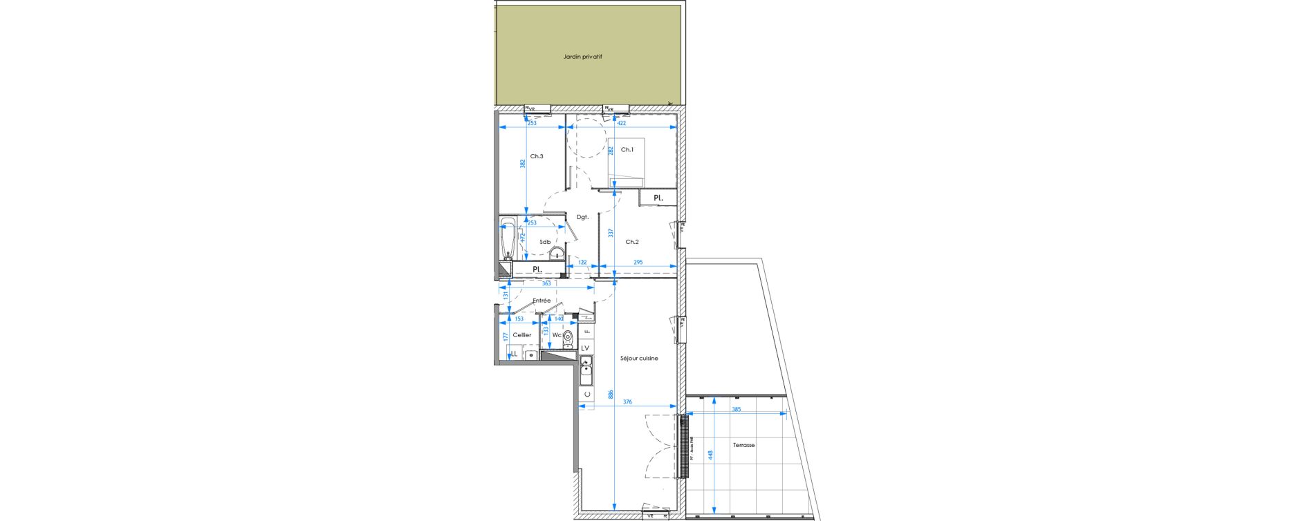 Appartement T4 de 82,49 m2 &agrave; Darn&eacute;tal Carville