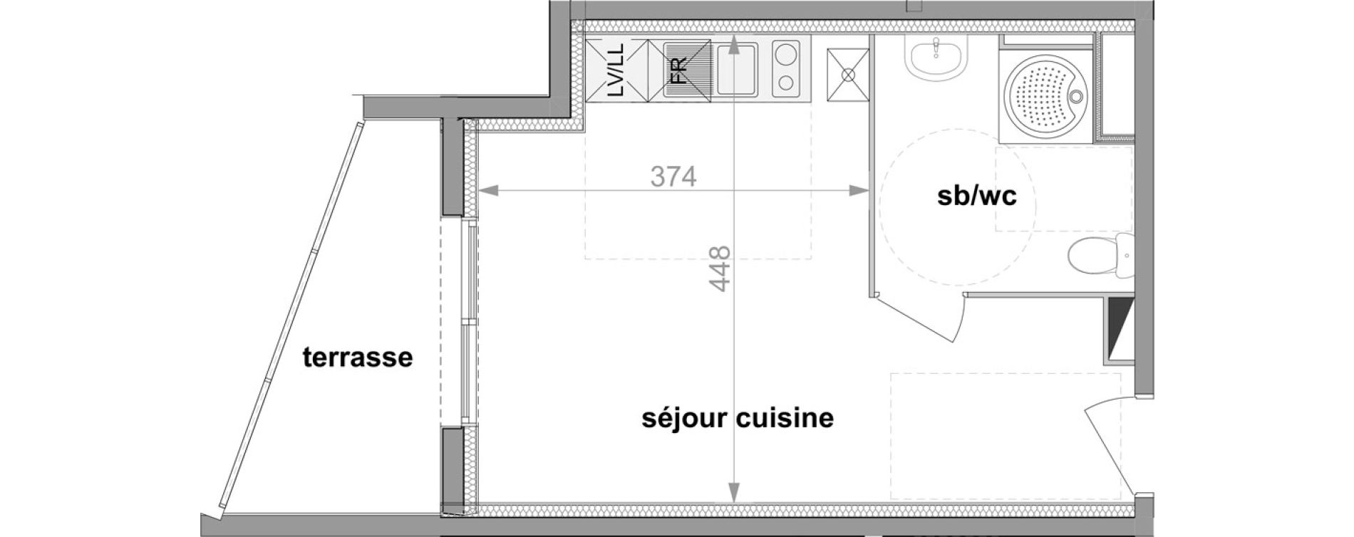 Appartement T1 de 26,95 m2 &agrave; Darn&eacute;tal Centre