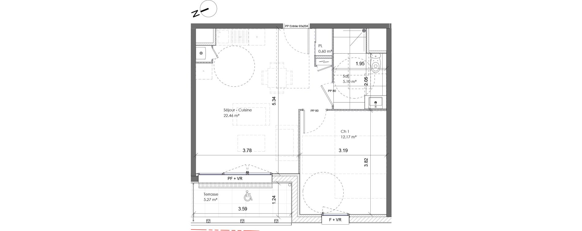 Appartement T2 de 40,33 m2 &agrave; Darn&eacute;tal Table de pierre - pr&eacute;aux - val saint-martin