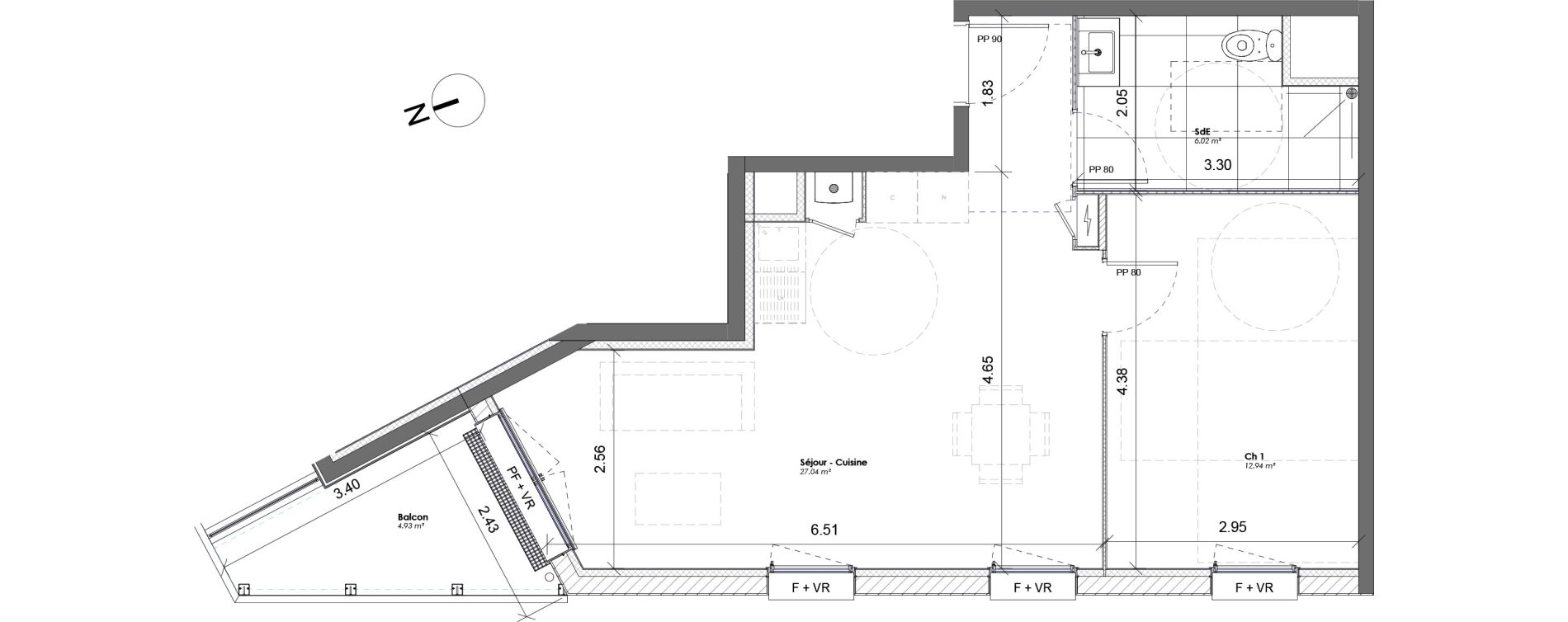 Appartement T2 de 46,01 m2 &agrave; Darn&eacute;tal Table de pierre - pr&eacute;aux - val saint-martin