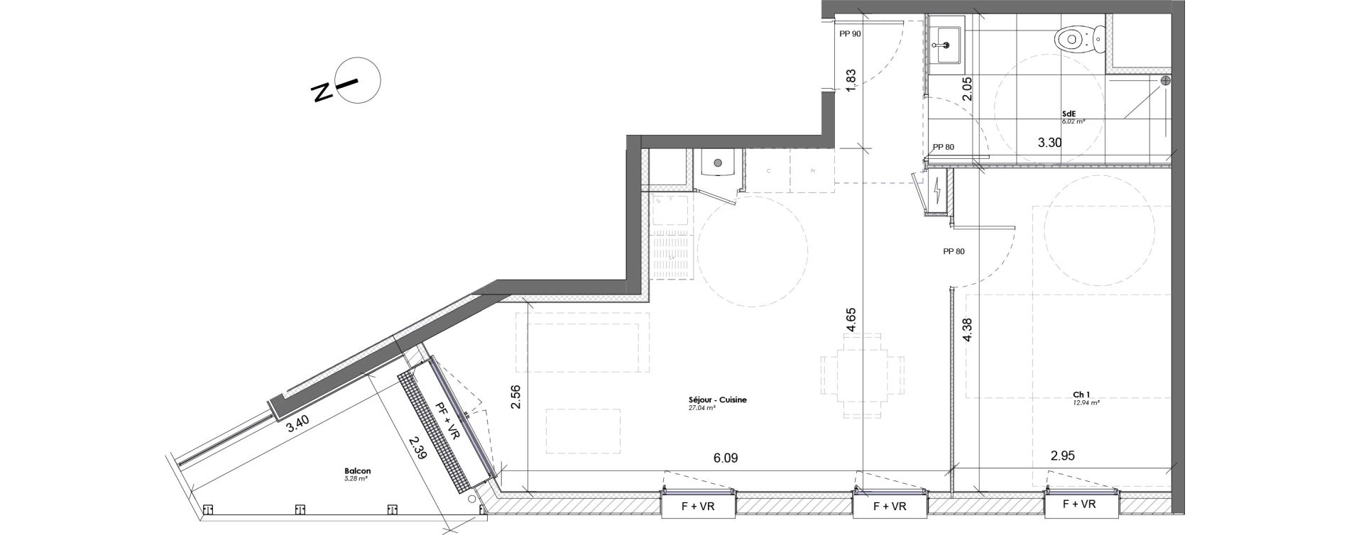 Appartement T2 de 46,01 m2 &agrave; Darn&eacute;tal Table de pierre - pr&eacute;aux - val saint-martin