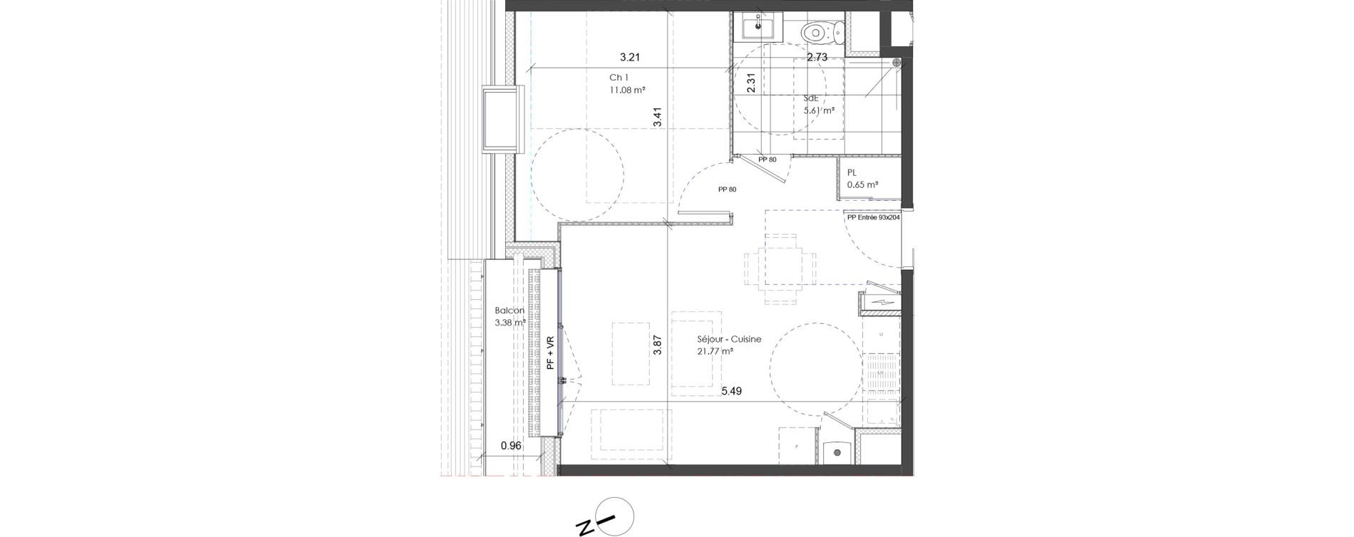 Appartement T2 de 39,11 m2 &agrave; Darn&eacute;tal Table de pierre - pr&eacute;aux - val saint-martin
