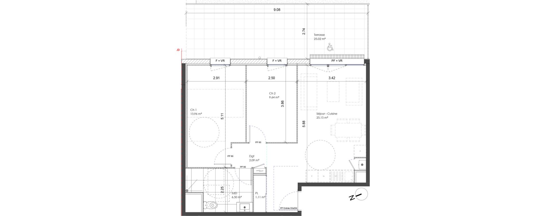 Appartement T3 de 58,45 m2 &agrave; Darn&eacute;tal Table de pierre - pr&eacute;aux - val saint-martin